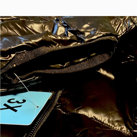 🆕 ADVENTURE Shiny Black Puffer Jacket!!!  NEW w/ Tags!!!  Plus Size 3X!!! - Picture 5 of 5